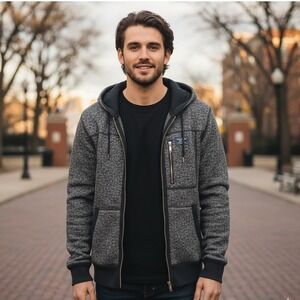 Abercrombie & Fitch Jacket Mens Sz M Heather Gray Full Zip Fleece Hoodie Outdoor